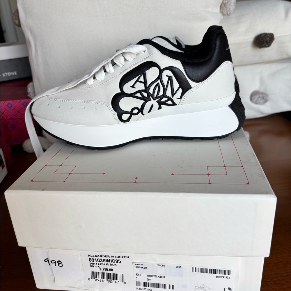 Alexander McQueen Monochrome Floral Sneakers